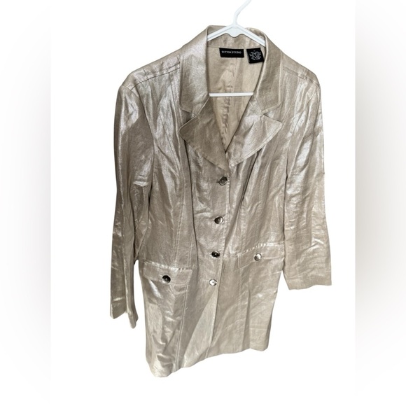 Sutton Studio Champagne Trench Coat Size 14 - Picture 2 of 13